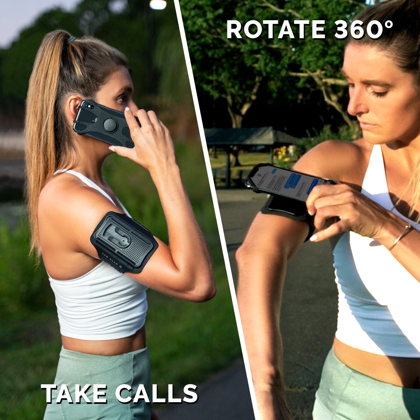 Back Bay Brand - Endurance 360° Running Armband_Take Calls, Rotate 360°