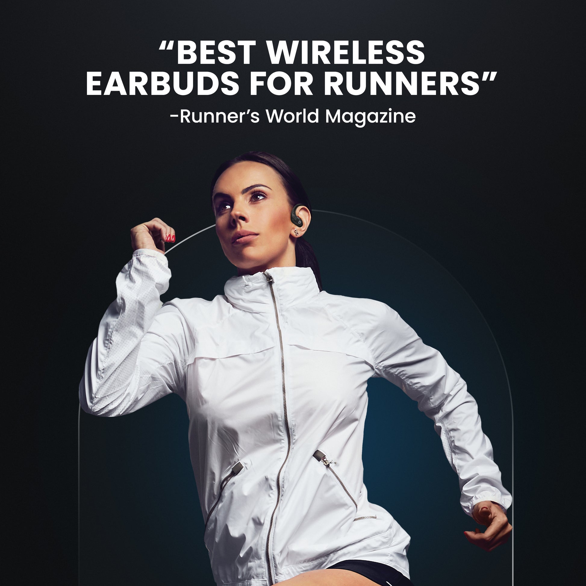Runner 60 - Auriculares inalámbricos para correr, batería de 80 horas de  duración sobre la oreja con ganchos para los oídos, auriculares envolventes
